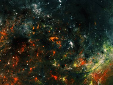 yeşil Soyut Fraktal arka plan 3d render