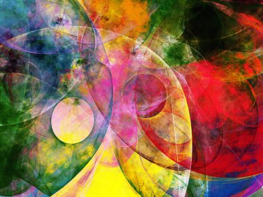 gökkuşağı soyut fraktal arkaplan 3d oluşturma