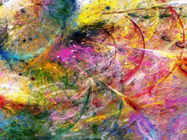 gökkuşağı soyut fraktal arkaplan 3d oluşturma