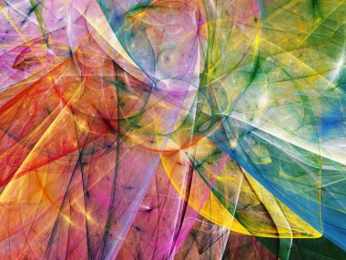 gökkuşağı soyut fraktal arkaplan 3d oluşturma