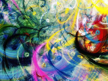 gökkuşağı soyut fraktal arkaplan 3d oluşturma