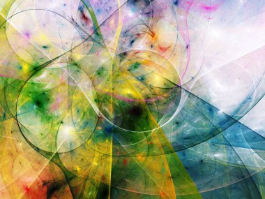 mavi ve yeşil soyut fraktal arkaplan 3d oluşturma