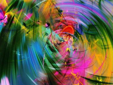 gökkuşağı soyut fraktal arkaplan 3d oluşturma