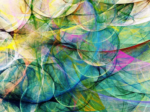 mavi ve yeşil soyut fraktal arkaplan 3d oluşturma