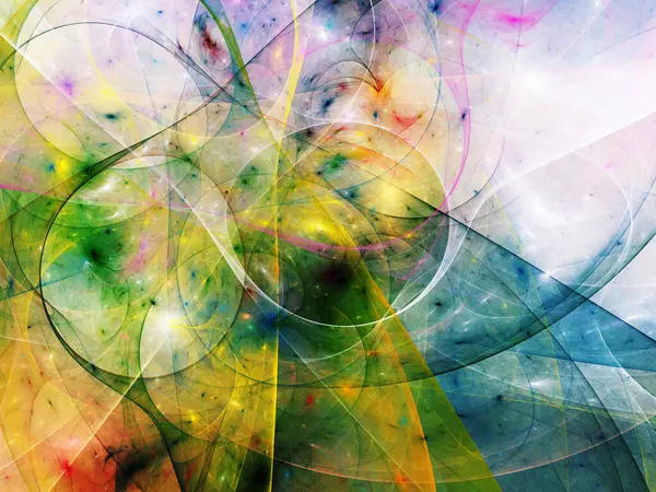 mavi ve yeşil soyut fraktal arkaplan 3d oluşturma