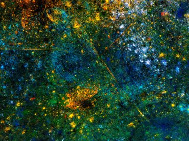 mavi ve yeşil soyut fraktal arkaplan 3d oluşturma