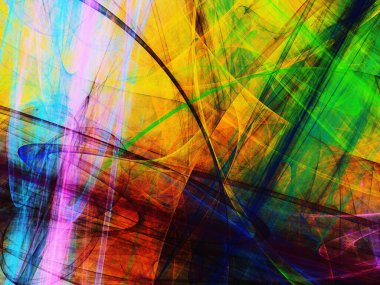 gökkuşağı soyut fraktal arkaplan 3d oluşturma