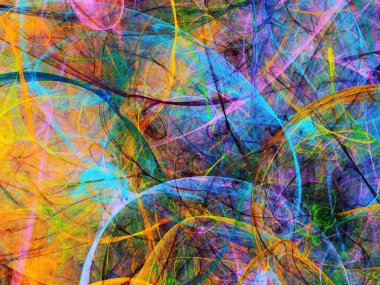 gökkuşağı soyut fraktal arkaplan 3d oluşturma