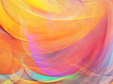 turuncu soyut fraktal arkaplan 3d oluşturma