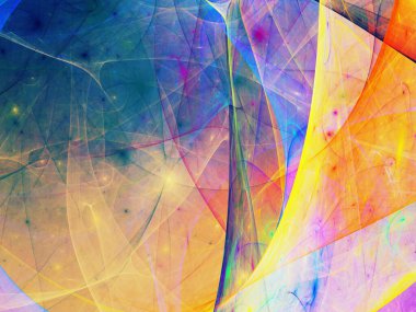 mavi ve sarı soyut fraktal arkaplan 3d görüntüleme