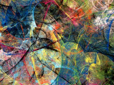 gökkuşağı soyut fraktal arkaplan 3d oluşturma