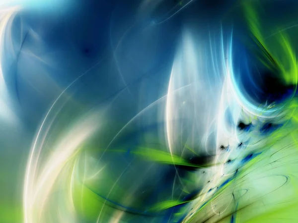 blue and green abstract fractal background 3d rendering