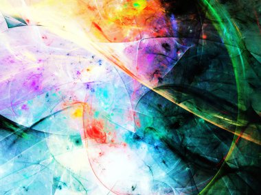 gökkuşağı soyut fraktal arkaplan 3d oluşturma