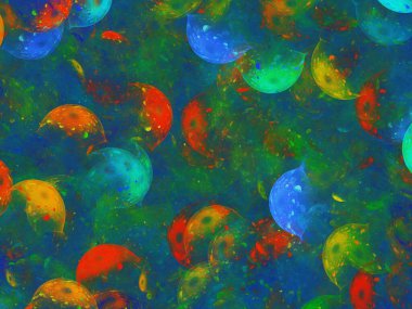 mavi ve yeşil soyut fraktal arkaplan 3d oluşturma