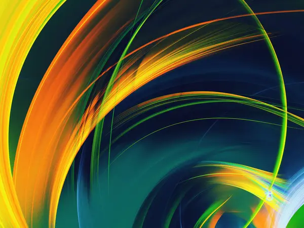 Yellow Green Abstract Fractal Background Rendering Obraz Stockowy
