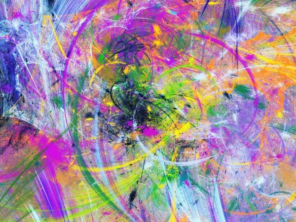 Purple Green Abstract Fractal Background Rendering Telifsiz Stok Imajlar