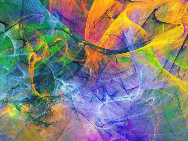 gökkuşağı soyut fraktal arkaplan 3d oluşturma