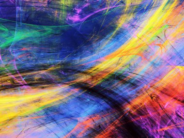 gökkuşağı soyut fraktal arkaplan 3d oluşturma