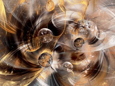 kahverengi soyut fraktal arkaplan 3d oluşturma