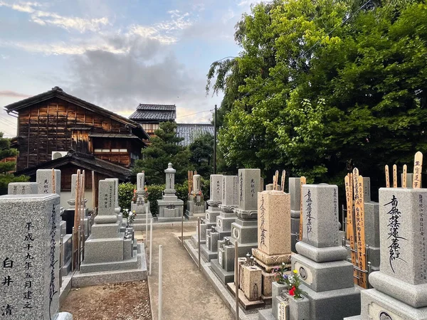 Historický Hřbitov Autentická Dřevěná Čtvrť Nishi Chaya Kanazawa Ishikawa Japonsko — Stock fotografie
