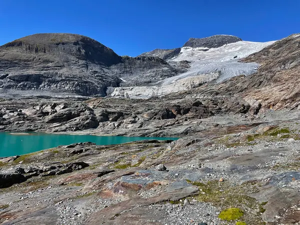 Lód Szczyty Panoramiczne Lodowiec Królewski Park Narodowy Vanoise Alpy Hautes — Zdjęcie stockowe