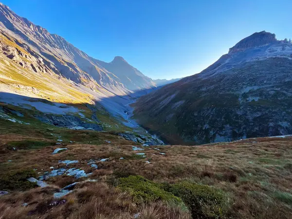 Epicki Świt Panorama Alpejskich Wzgórz Parku Narodowym Vanoise Alpy Hautes — Zdjęcie stockowe