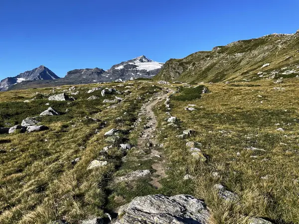 Panoramic Glacier Views Mountain Trail Vanoise National Park Hautes Alps — Fotografia de Stock