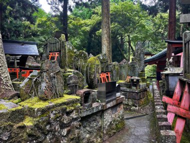 İlahi Kapı: Fushimi Inari Taisha Tapınağı Kapısı ve Japonya 'nın Kyoto kentindeki heykeller