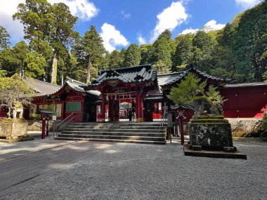 Hakone Red Jinja Gate and temple shrine, Kanagawa Prefecture, Japan clipart