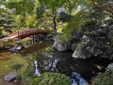Zen Tranquility: Kenroku-en 'in Serene Garden Köprüsü, Kanazawa, Ishikawa, Japonya
