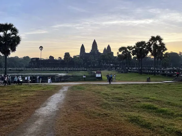 Древнее Пробуждение Ангкор Ват Санрайз Фам Рип Камбодия Лицензионные Стоковые Изображения