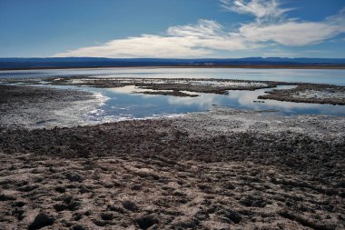 Kurak çöldeki tuz gölleri, Escondidas ve Baltinache, San Pedro De Atacama, Şili