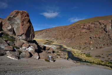 Gayzerlerin çöl keşfi, Geyser Blanco, San Pedro De Atacama, Şili