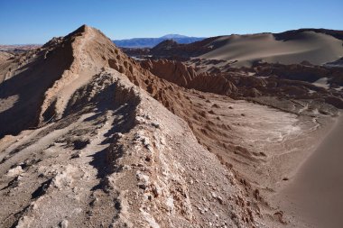 Ay Vadisi, San Pedro de Atacama, Şili 'nin kum ve taş manzaraları