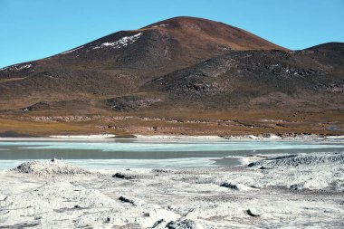 Peaceful desert iced lagoons of Piedras Rojas, San Pedro De Atacama, Chile clipart