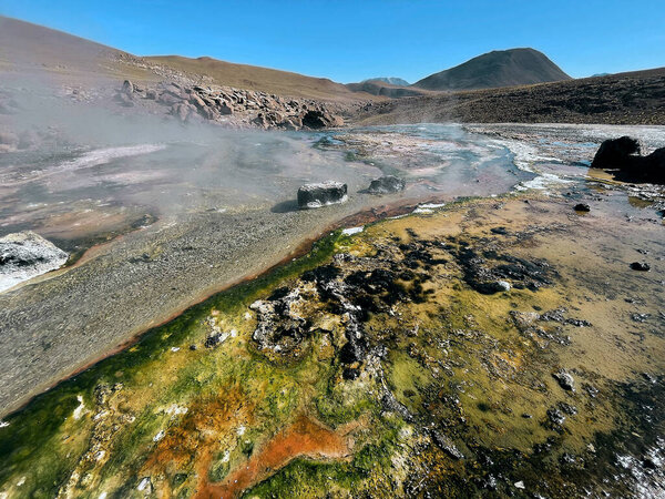 Geothermal activity in the highlands, Geyser Blanco, San Pedro De Atacama, Chile