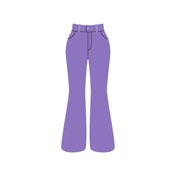 Fashion Women Pants Cartoon Elegant Trousers Stylish Basic Clothing Apparel — Stock Vector