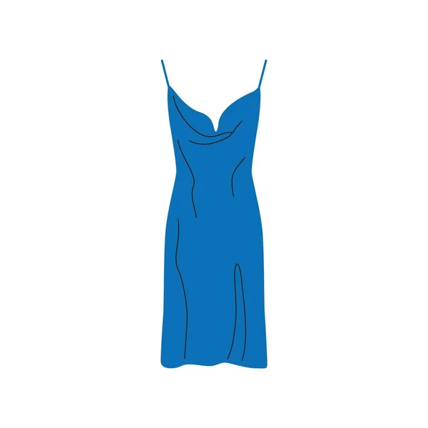 Stylové Hedvábné Šaty Kreslené Klasické Dámské Oblečení Elegantní Noční Šaty — Stockový vektor