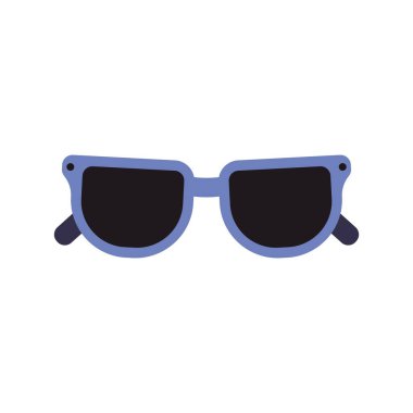 Şık uniseks güneş gözlükleri. Zarif gözlükler, karikatür günlük göz giysisi güneş koruması konsepti. Vektör düz resimleme.