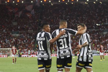 Brezilya Futbol Şampiyonası: Flamengo Santos 'a karşı. 25 Ekim 2022, Rio de Janeiro, Brezilya: Brezilya 'daki Maracana Stadyumu' nda düzenlenen Brezilya Futbol Şampiyonası 'nın 34. turu için Flamengo ve Santos arasındaki futbol maçı