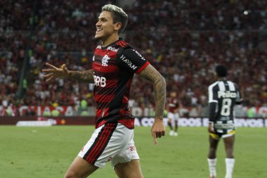 Brezilya Futbol Şampiyonası: Flamengo Santos 'a karşı. 25 Ekim 2022, Rio de Janeiro, Brezilya: Brezilya 'daki Maracana Stadyumu' nda düzenlenen Brezilya Futbol Şampiyonası 'nın 34. turu için Flamengo ve Santos arasındaki futbol maçı