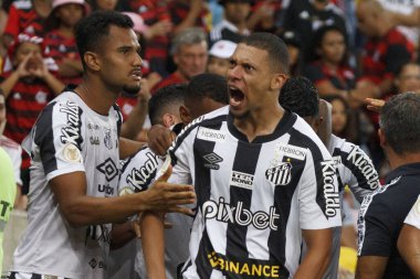 Brezilya Futbol Şampiyonası: Flamengo Santos 'a karşı. 25 Ekim 2022, Rio de Janeiro, Brezilya: Brezilya 'daki Maracana Stadyumu' nda düzenlenen Brezilya Futbol Şampiyonası 'nın 34. turu için Flamengo ve Santos arasındaki futbol maçı