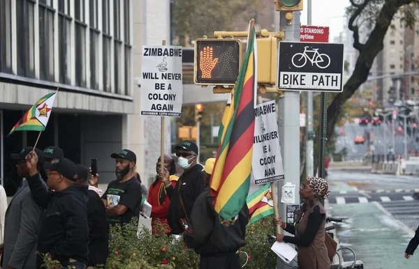 Zimbabwe Nunca Más Será Una Colonia Protesta Onu Nueva York —  Fotos de Stock