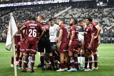 Brezilya Futbol Şampiyonası: Korintliler Fluminense 'e karşı. 26 Ekim 2022, Sao Paulo, Brezilya: Korintliler ve Fluminense arasındaki futbol, Sao Paulo 'daki Neo Quimica Arena' da düzenlenen 34. Brezilya Futbol Şampiyonası için geçerlidir.