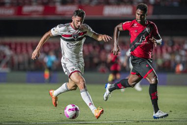 Brezilya Futbol Şampiyonası: Sao Paulo, Atletico Goianiense 'e karşı. 27 Ekim 2022, Sao Paulo, Brezilya: Morumbi Stadyumu 'nda düzenlenen 34. Brezilya Futbol Şampiyonası için geçerli olan Sao Paulo ve Atletico Goianiense arasındaki futbol maçı