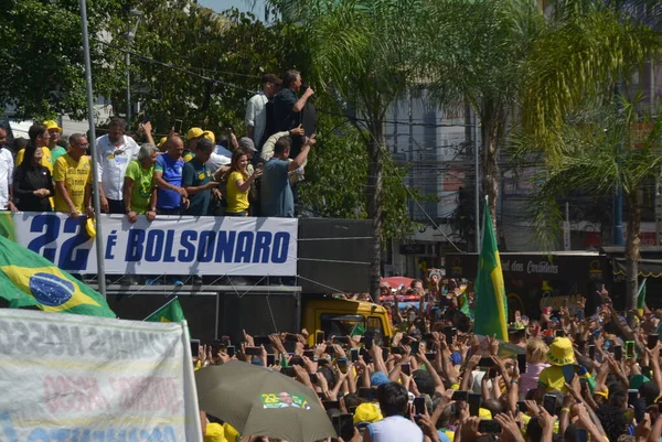Int Presidente Brasileiro Jair Bolsonaro Candidato Reeleição Faz Campanha Rio — Fotografia de Stock