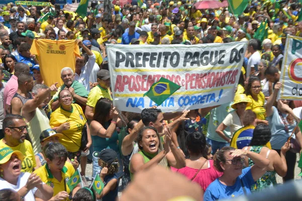 Brasiliens President Jair Bolsonaro Kandidat För Omval Kampanjer Rio Janeiro — Stockfoto