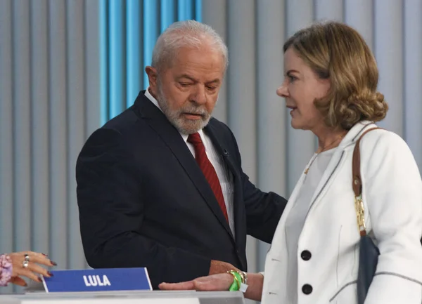 Elecciones Brasil Último Debate Entre Expresidente Lula Presidente Brasileño Jair — Foto de Stock