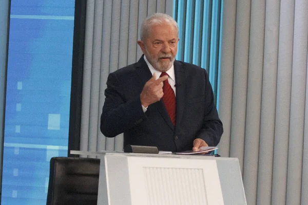 Brazilië Verkiezingen Laatste Debat Tussen Voormalig President Lula Braziliaanse President — Stockfoto