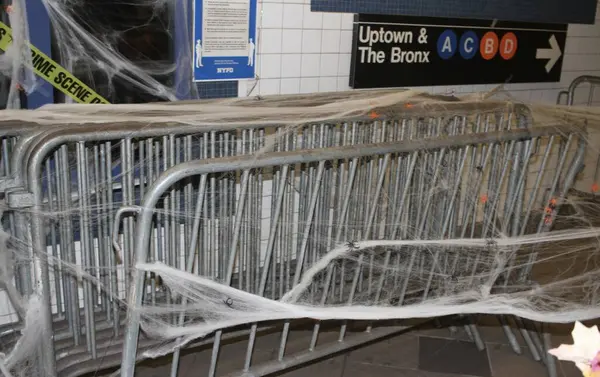 Its Already Halloween Police Post New York City Subway Station — Stock Photo, Image